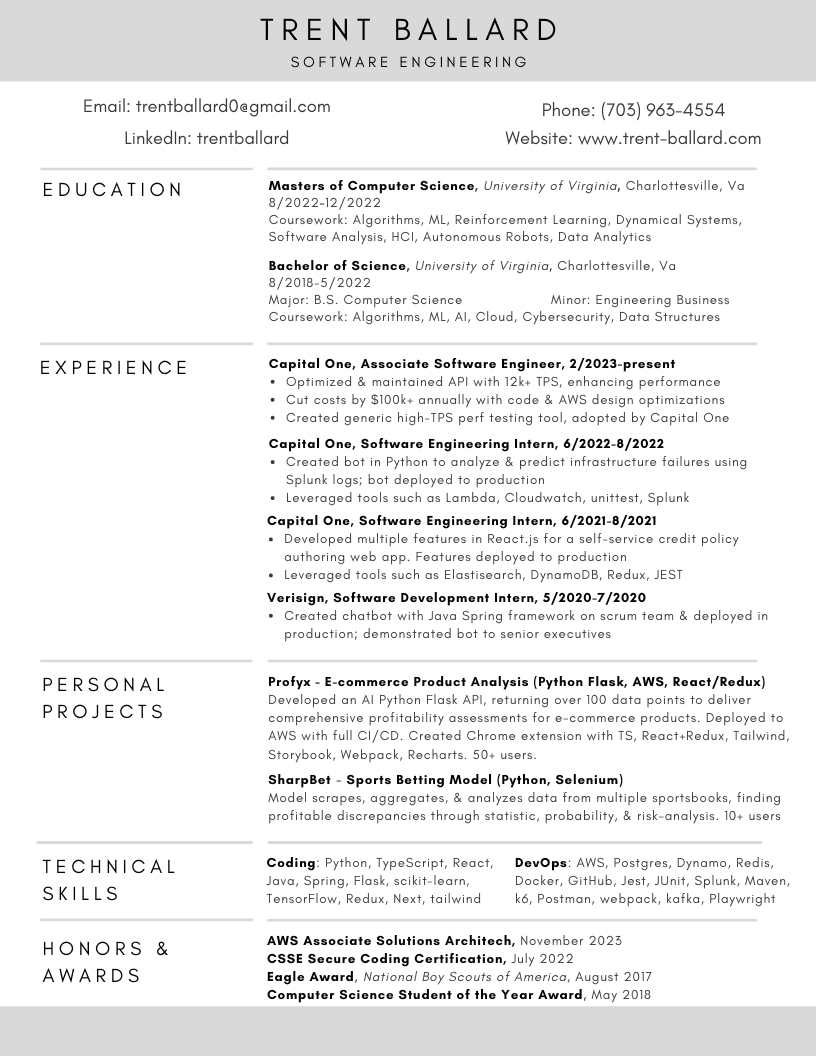 Trent Ballard Resume
