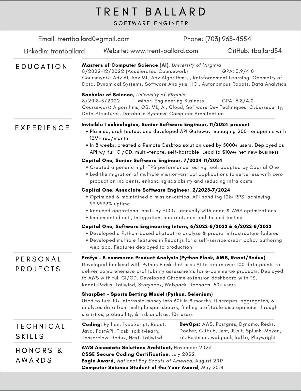 Trent Ballard Resume
